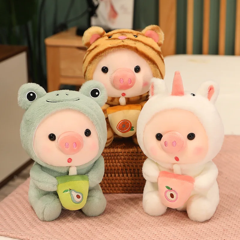 Custom Cute Kawaii Boba Plush Toys Pig Stuffed Animals Plushies ...