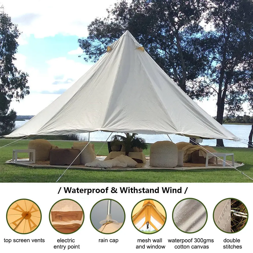 3m 4m 5m 6m 7m New Design Outdoor Canvas Bell Tent Two Door Canvas Bell