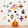 Remove decorative Halloween pumpkin wall sticker from living room window background wall