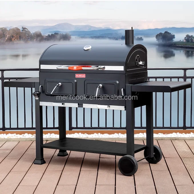 Upgraded SUS304 BBQ Grill Mesh Grid Outdoor Large Multi-function Trolley  Smoker Charcoal BBQ Grill with Optional Rotisserie| Alibaba.com