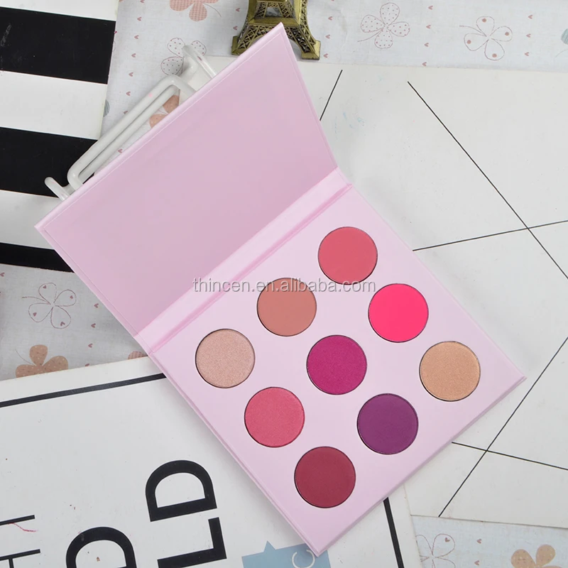 Girls Makeup Low MOQ Customized Packaging Pink Eyeshadow Palette With Mirror