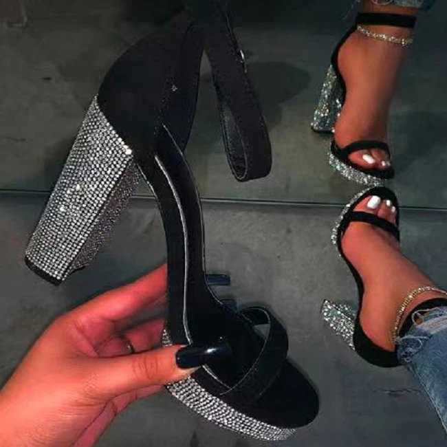 block diamond heels