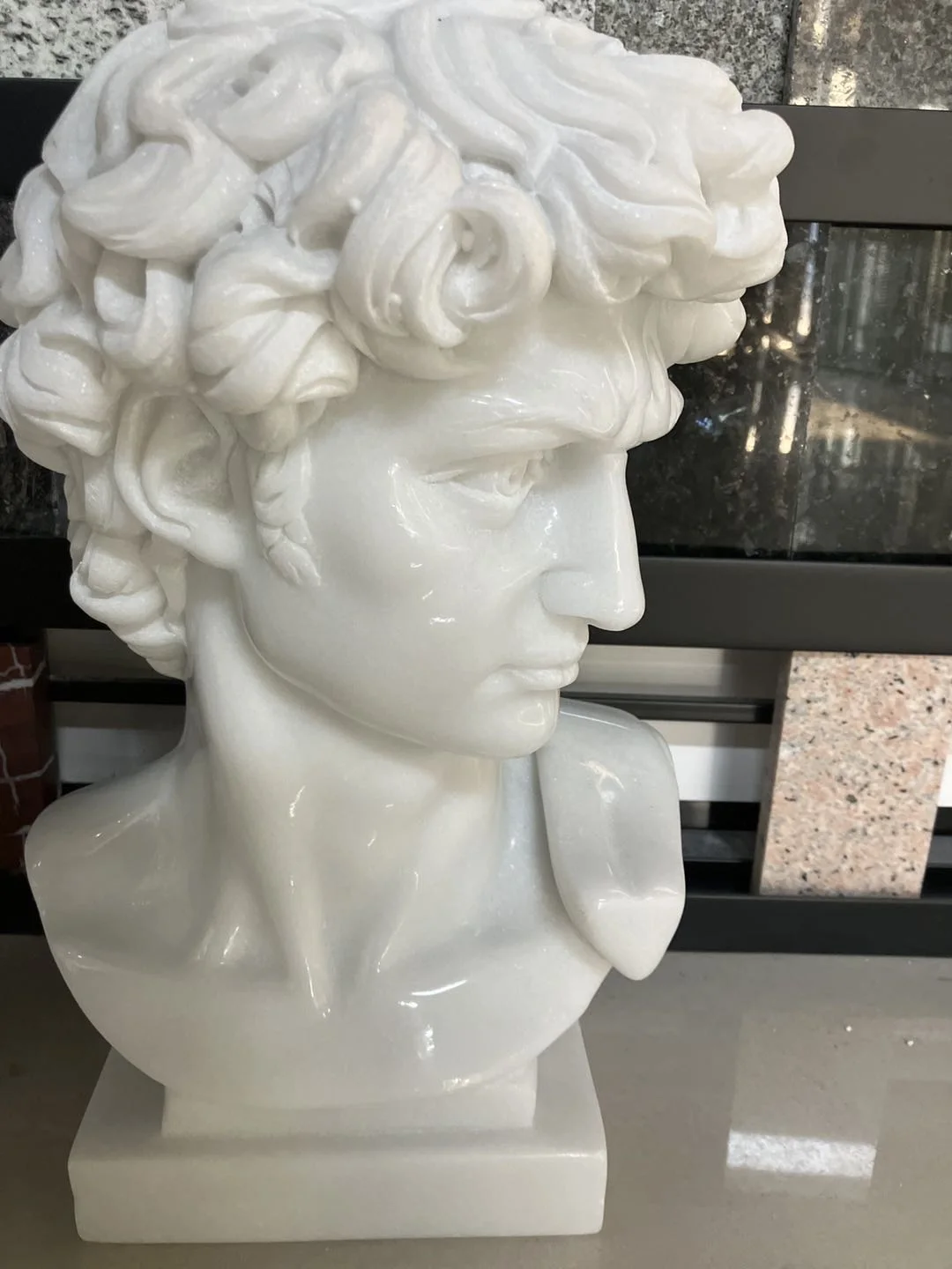 product david head sculpture in polished onyx marble for office  hotel decorations-5