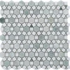 Mini square white marble mosaic border