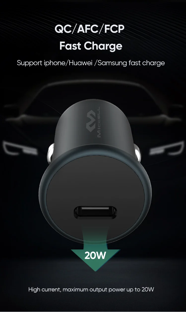 20W PD car charger adapter 12V mobile phone car charger for iphone 12