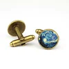 Van Gogh Starry Time Gemstone Men's Clothing Glass Epoxy Button Cufflinks