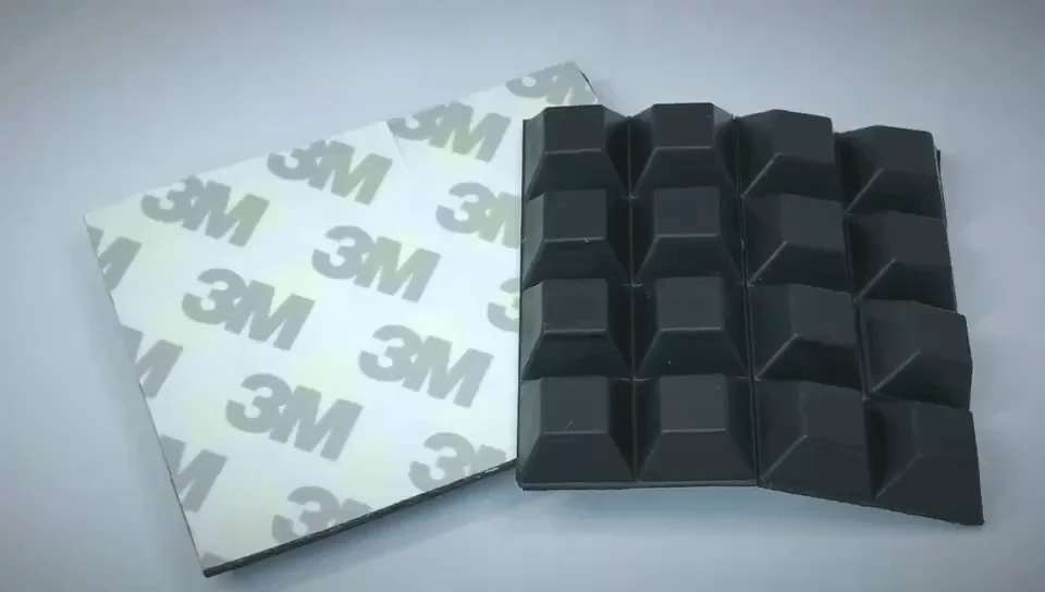 High Quality Adhesive Backed Black 1/2 Inch Square Self Adhesive Anti