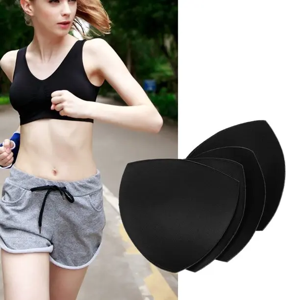 3 Pairs Womens Removable Smart Cups Bra Inserts Pads For Swimwear Triangle Shape 