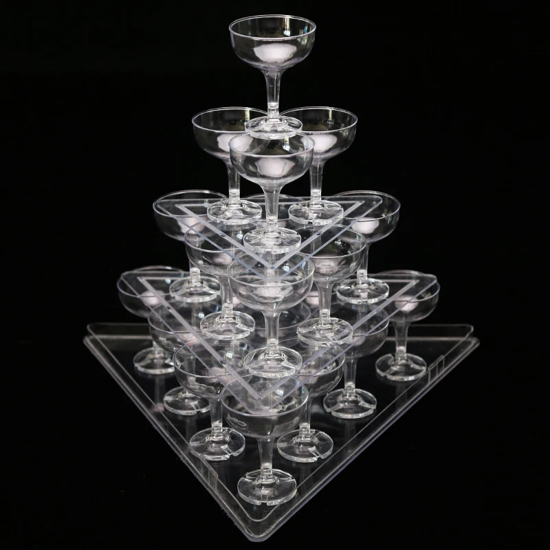 Wedding Props Champagne Tower Threelayer Triangle Waterproof Trough