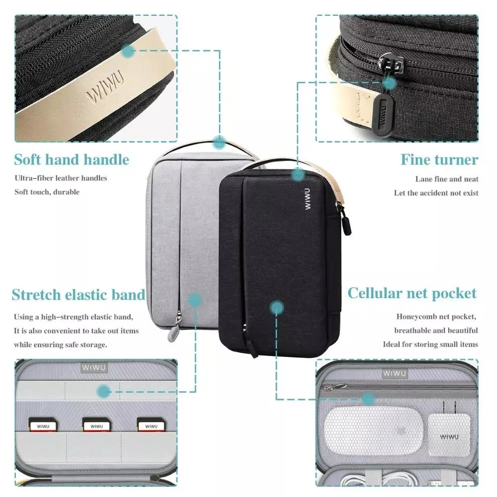 Wiwu Travel Electronics Gadget Organizer Pouch Carry Case Mobile Accessories Travel Cable waterproof Storage Bag