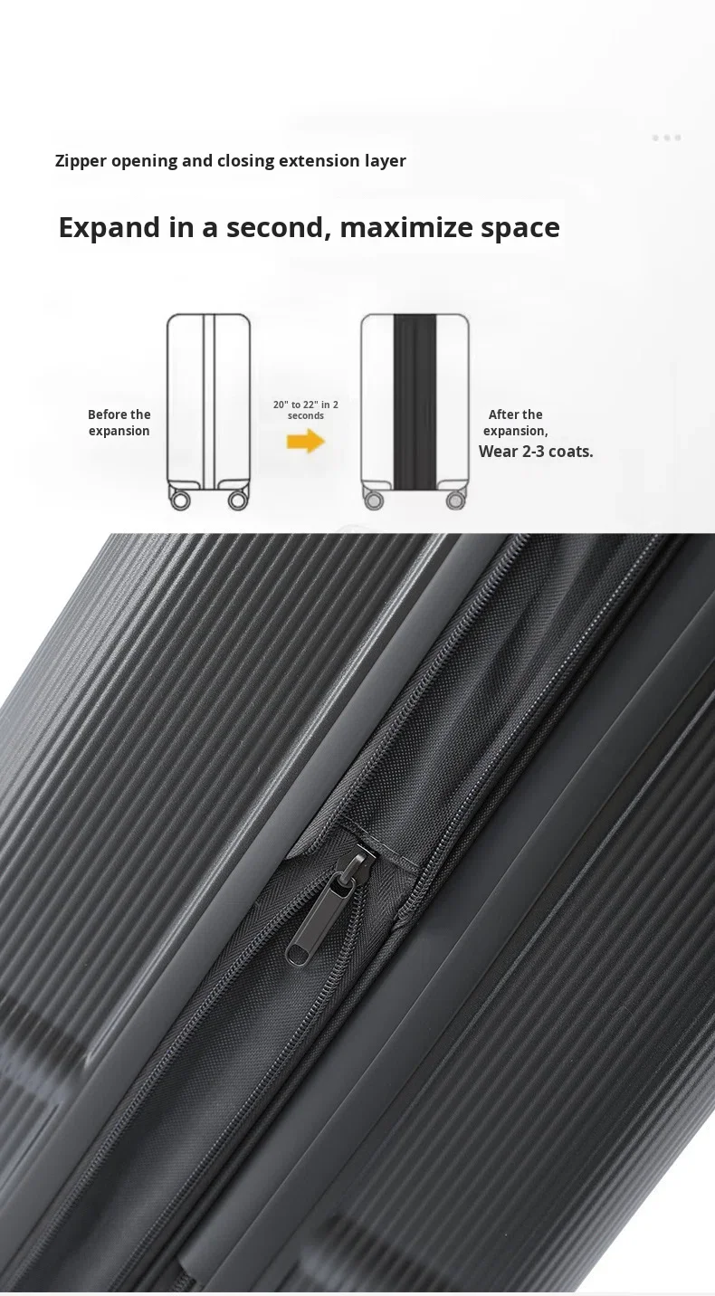 product 28 inch lightweight travel luggage new stylish durable expandable design large capacity minimalist classic trolley case-8