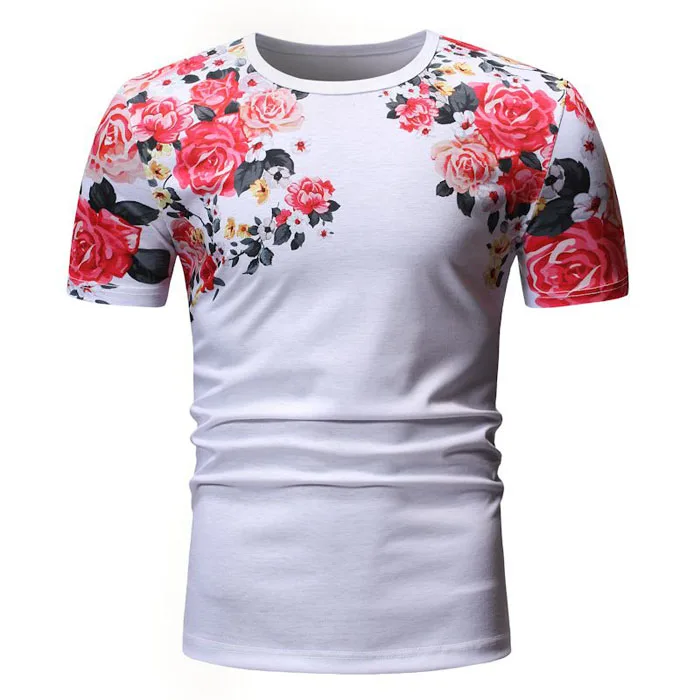 camisas de flores para hombres manga corta