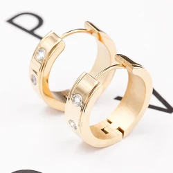 Chengfen Factory 304 Stainless Steel Jewelry Earring 18k Gold Plated Jewelry