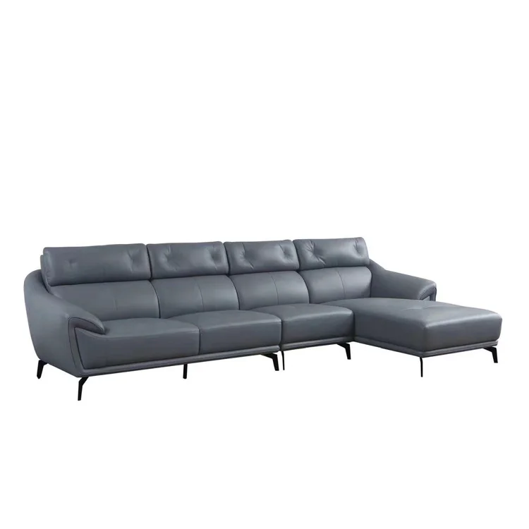 
designer sectional corner blue living room leather sofa new design 