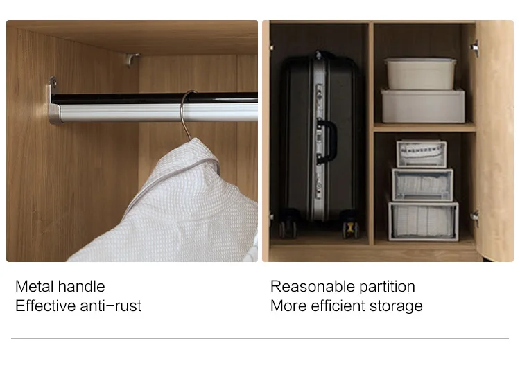 Linsy Home Modern Simple Bedroom Room Home Standing Cabinet Four Door Wooden Wardrobe