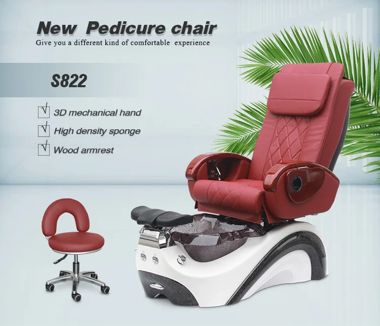 S822 Beauty Salon Deluxe Electric Recliner Nail Massage Spa Wooden