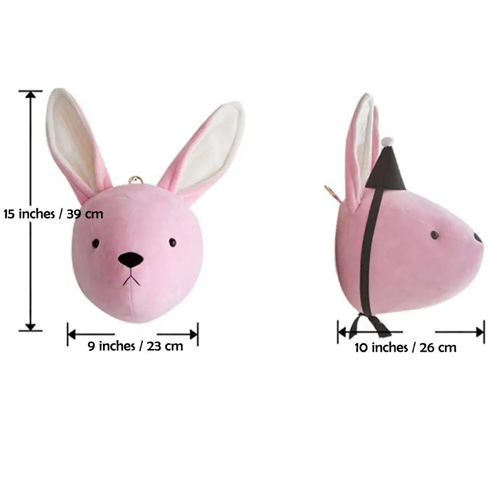 Nordic Wall Hanging Home Decoration Plush Felt Animal Head For Children