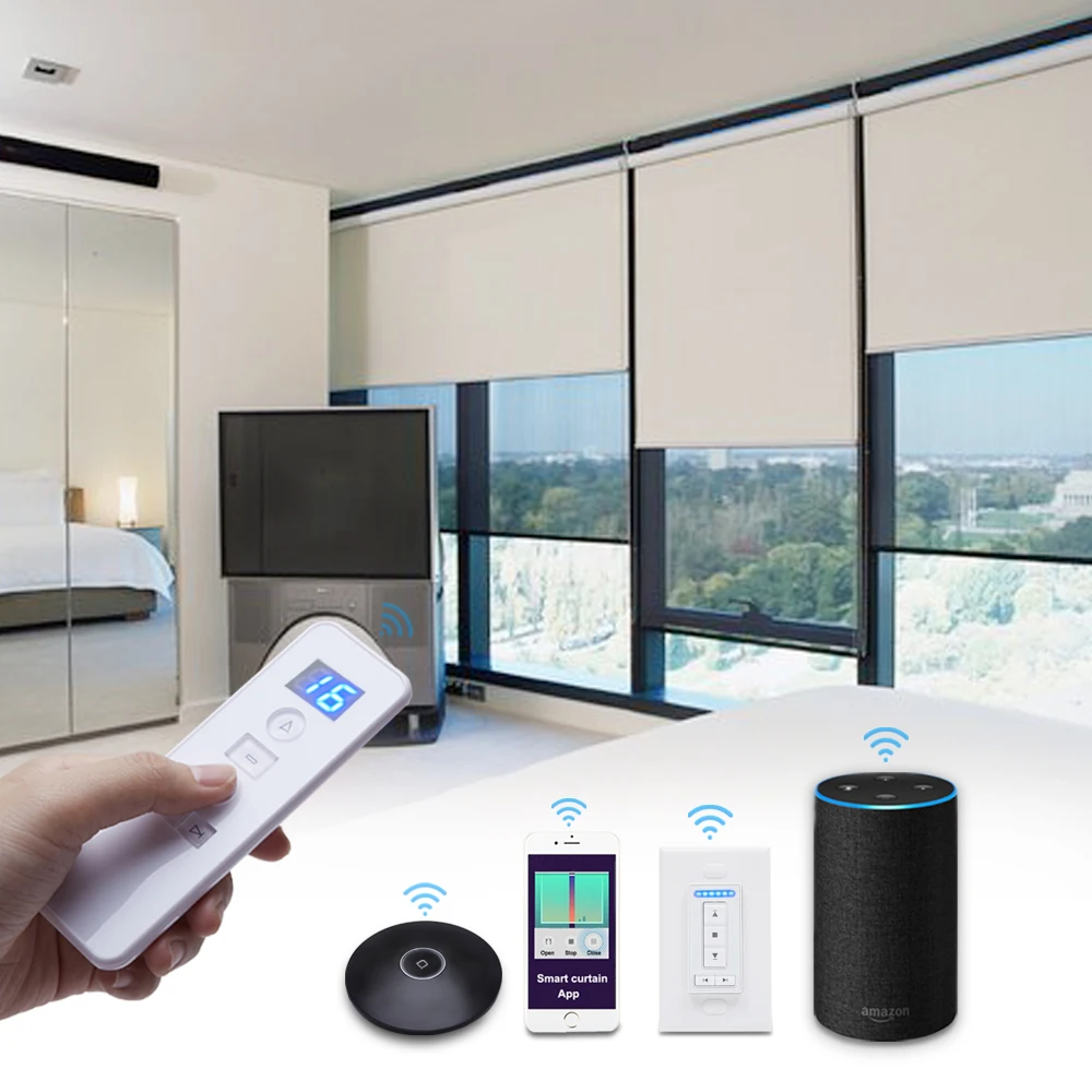 智能家居wifi控制亚历克斯百叶窗电动斑马百叶窗