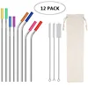 Stainless Steel Straws,Set of 9 10.5" 8.5" Reusable Drinking Straws with Smooth tips DRC-008