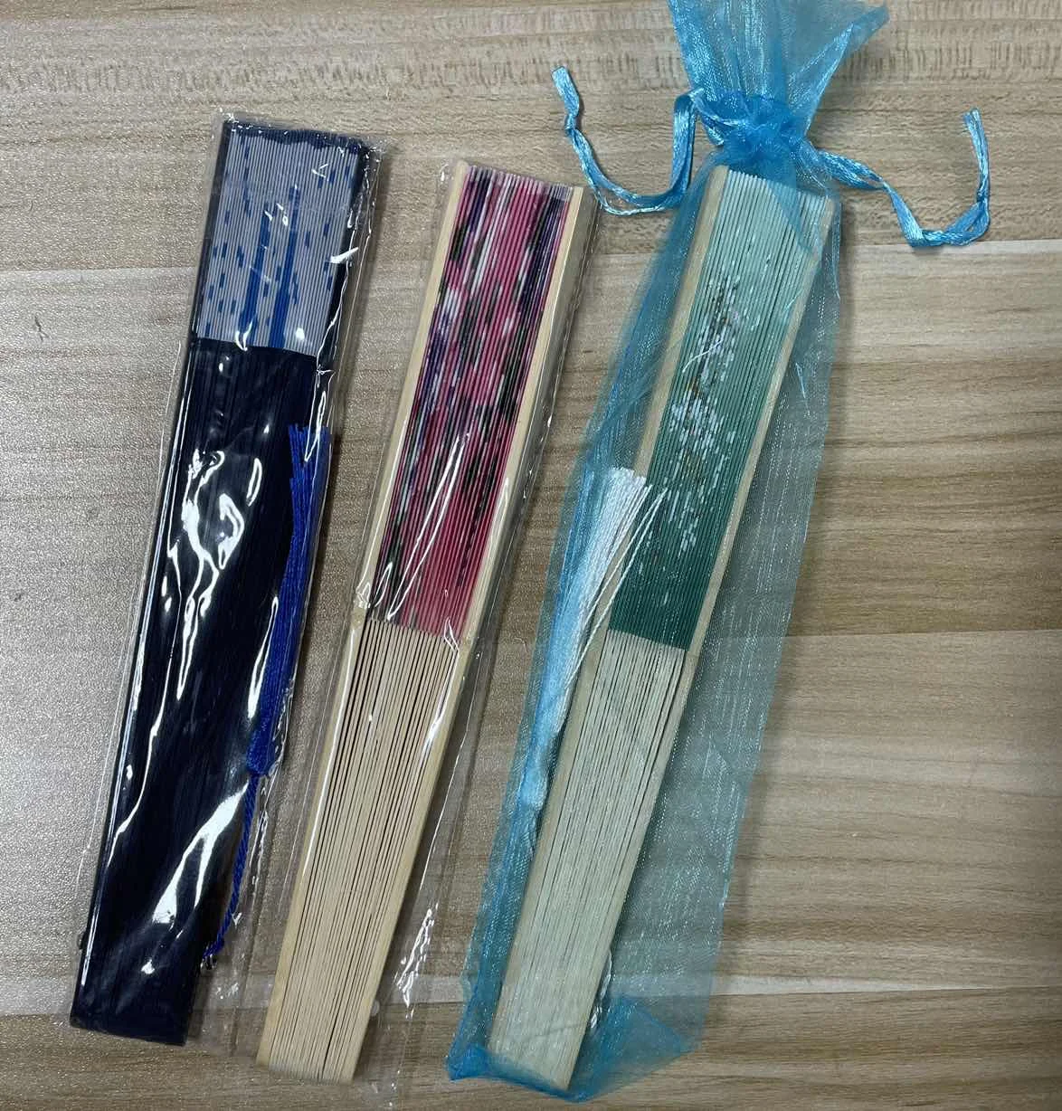 exquisite hand held silk folding fans with bamboo frame hollow