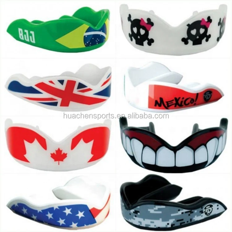Top Quality Manufacturer EVA Printed Mouth Protector MMA Teeth Grinding Guard Rugby Funny Boxing Mouth Guard Wholesale Huachen