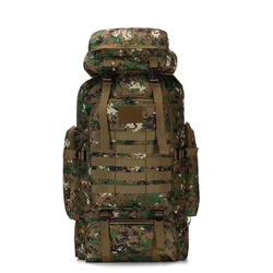 New outdoor tactical camouflage sports backpack 80L waterproof mountaineering camping bag hiking bag adjustable backpack