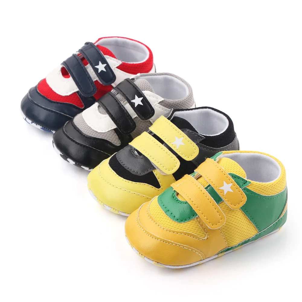 New patchwork design baby shoes boy kids casual sport shoes soft sole  infant  toddler shoes supplier