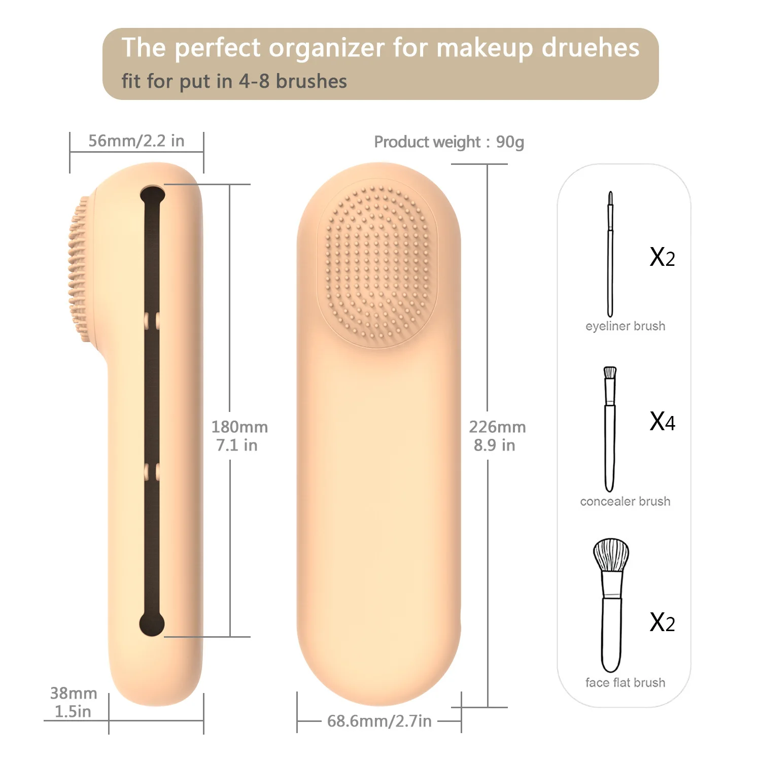 Makeup Brush Bag Silicone Holder Cosmetic Bag Case Pouch Holder Organizer Trendy Face Brushes Holder Guard factory