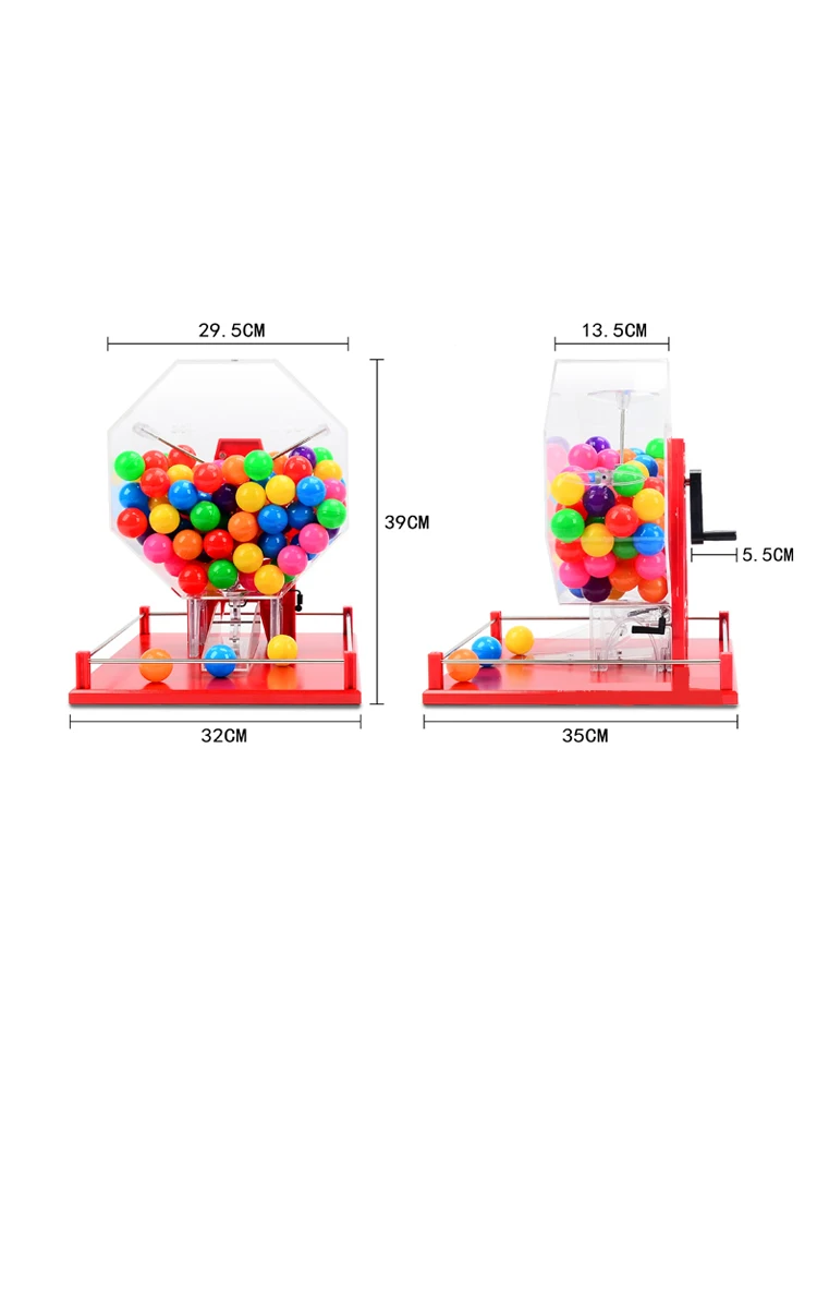 Acrylic Bingo Cage Transparent Manual Ernie Lottery Machine With Color ...