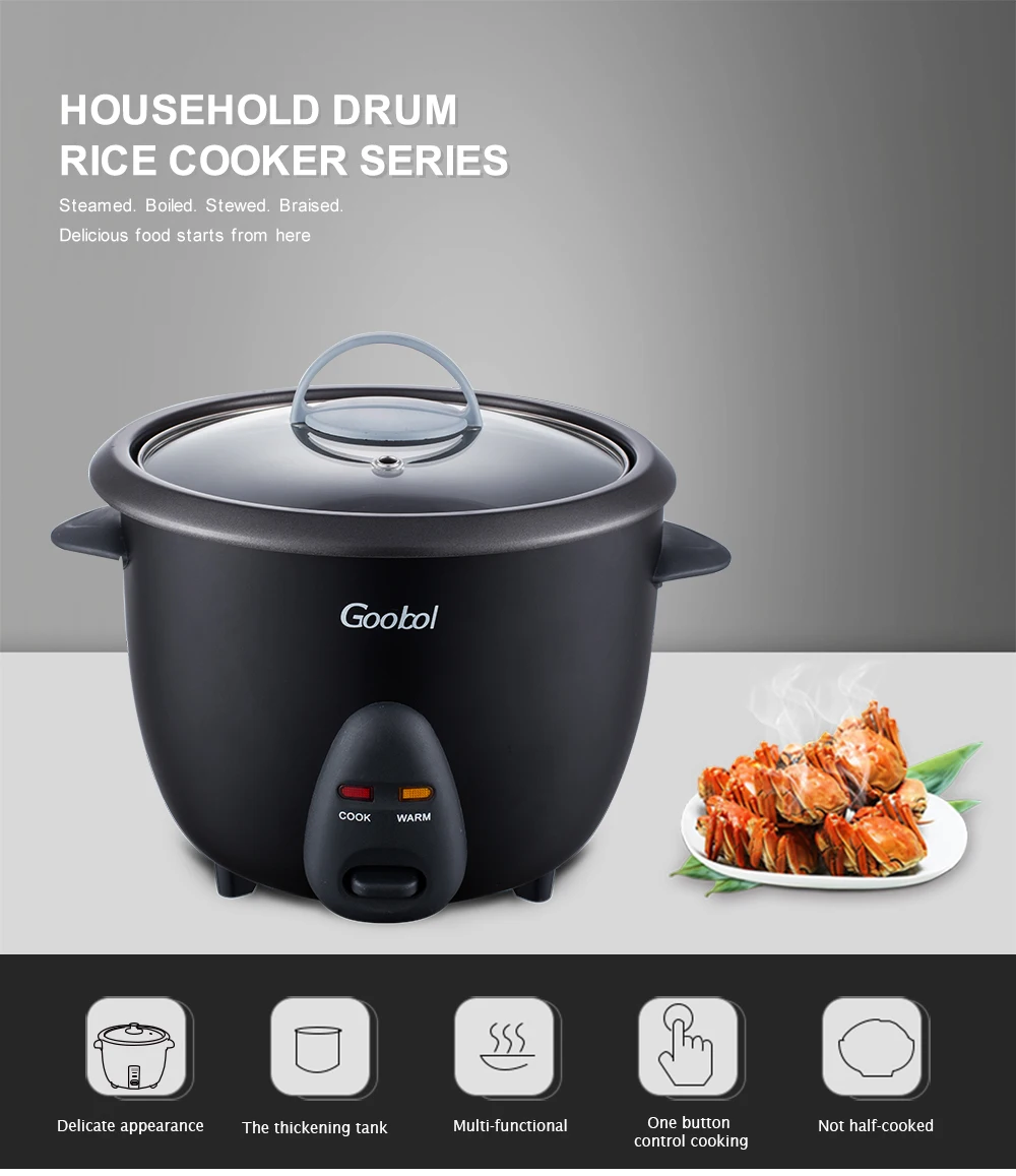 Non Stick Automatic Electric Rice Cooker With Steamer Multicooker 450W 1.8L 