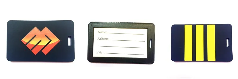 pvc rubber travelling luggage tags
