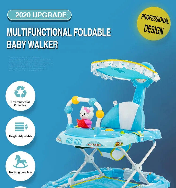 Popular cat toys music box with canopy  baby walker