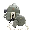 Wholesale Fashion Women bag 2019 Korean Large Capacity Backpack 3 Piece Set Schoolbag with Decoration Cute Girls Handbag