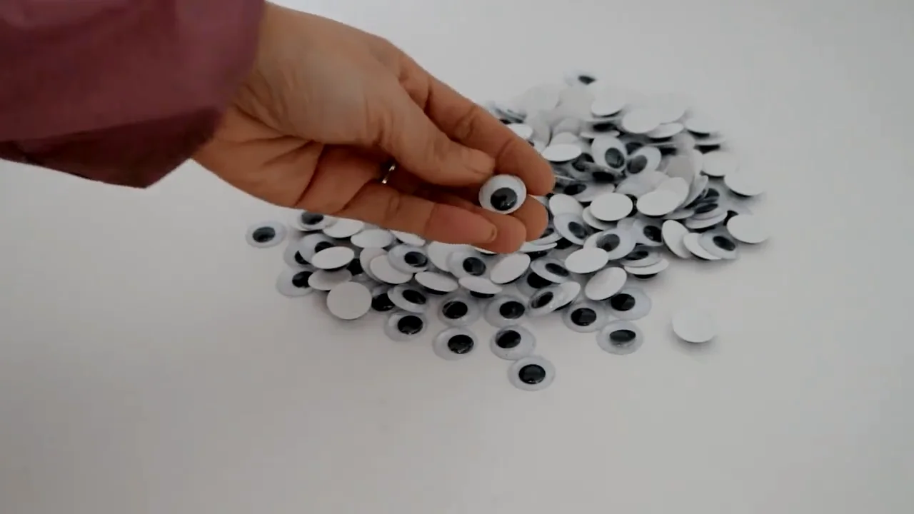 Plastic Selfadhesive Wiggle Googly Eyes With Eyelashes Assorted Colors