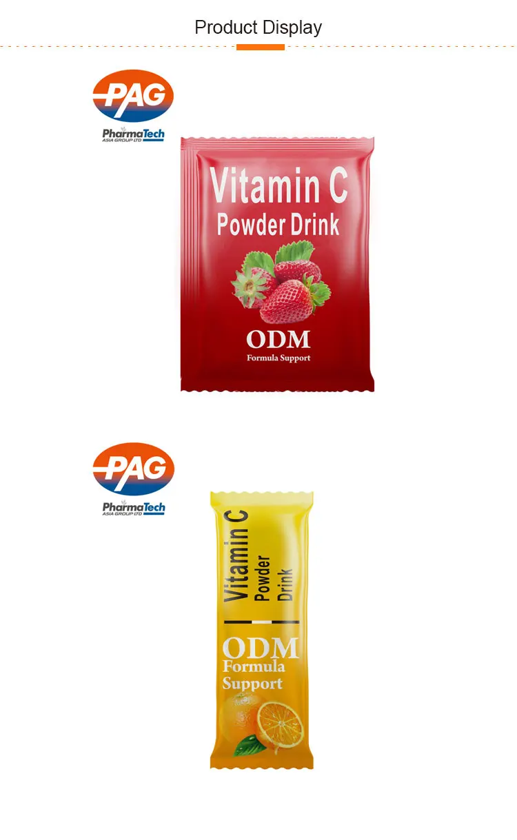 Natural Skin Supplement Collagen Vitamin C Effervescent Powder Sachet