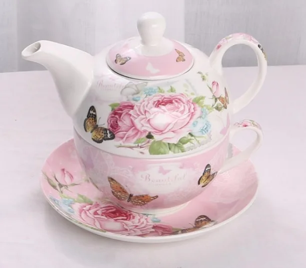 Nordic Style New Bone China Tea Set With Tea Pot Tea Pot And Cup In One