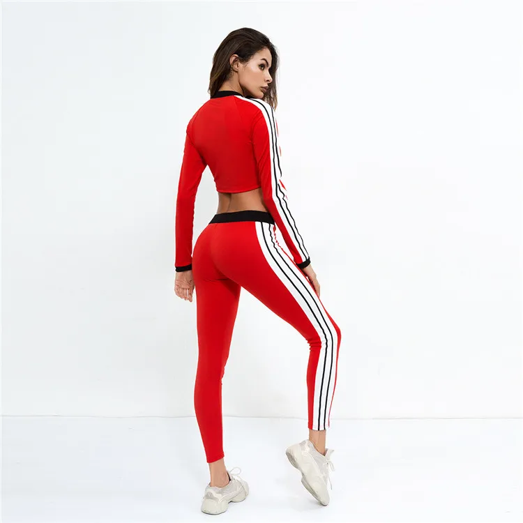 Custom Lumbar Long-sleeved Casual Suit Zipper Stitching Color Tracksuit Women