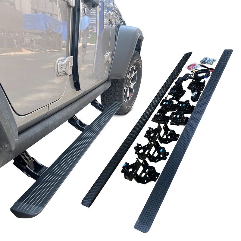 Noble AKM Factory Custom Aluminum Alloy Electric Side Steps for jeep wrangler Running Board JL JK Threshold Step details