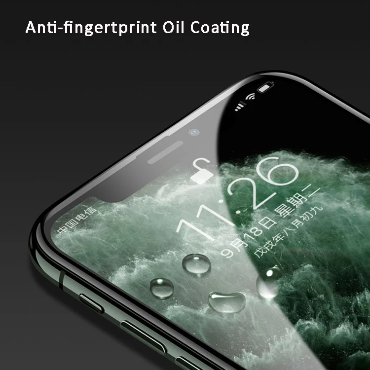 2020 Wholesale 9D 9H Silk Print Anti-Scratch Mobile Phone Tempered Glass Screen Protector Film for iPhone 11 11Pro XR XS X