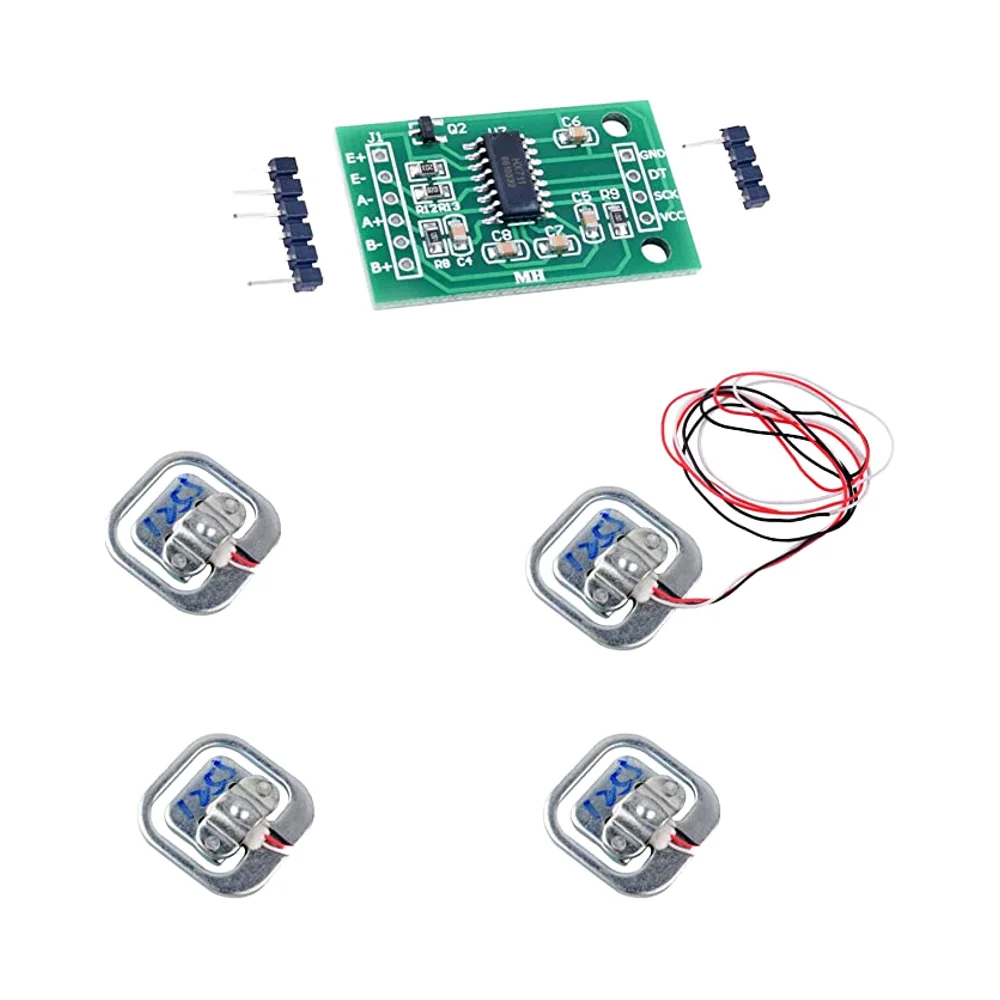 4pcs Micro Load Cells 50kg Capacity with HX711 Amplifier for Arduino