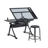 Unique adjustable drawing a1 drafting table with tempered glass art work station furniture