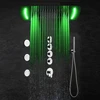 LED Exposed Shower Faucets Set Bathroom Shower Kit 10 Inch Square Rain Shower Tub Bath / Thermostatic Mixing Valve