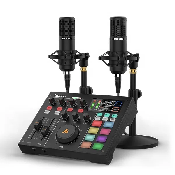 MAONOCASTER AM100 k3 Sound Card Studio Recording Music Studio Equipment  with Condenser Podcast Microphone for Double Live