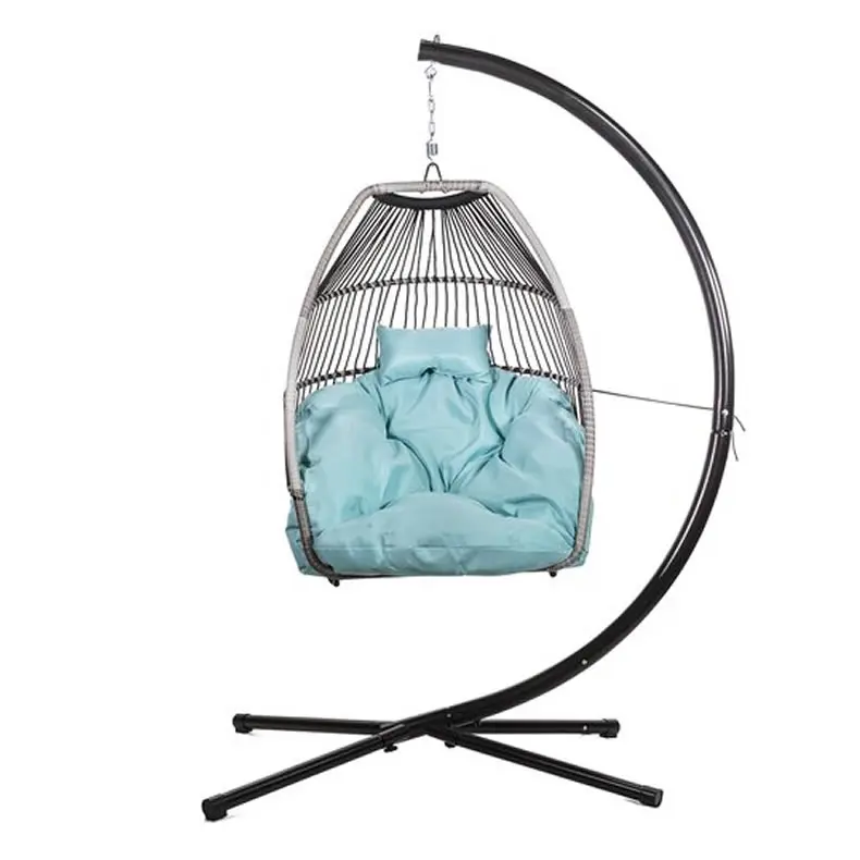 Modern Space Saving Living Room Chair Rattan Egg Swing Hammock Chair