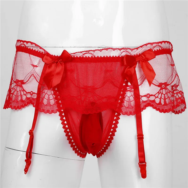 Iefiel Man Sissy Panties Sexy Underwear See Through Lace Sissy Lingerie Thongs Erotic T Back