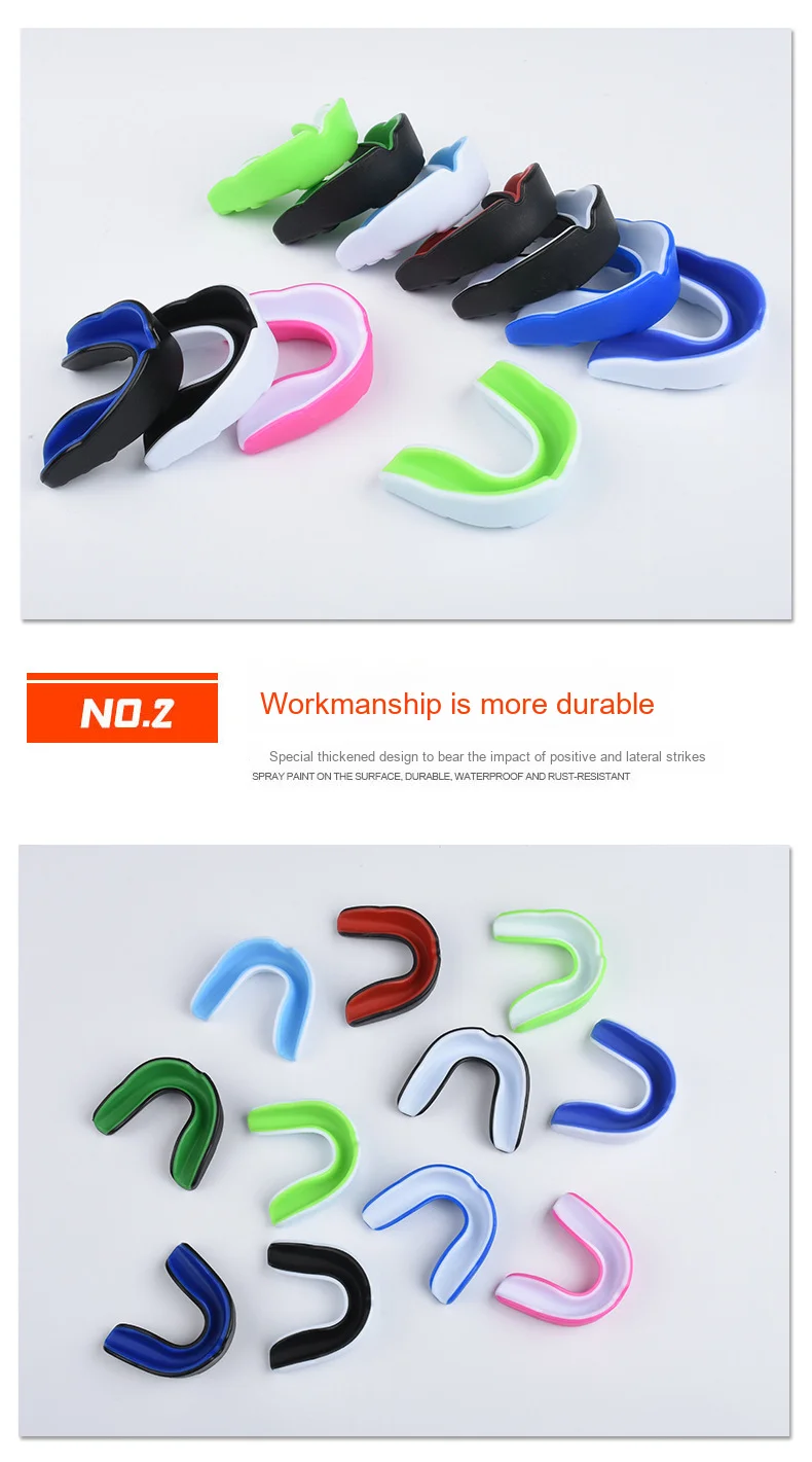 Two-Color Safety Teeth Protector Mouthguard Contact Sports Gear for Boxing MMA Football Basketball Muay Taekwondo Other Sports