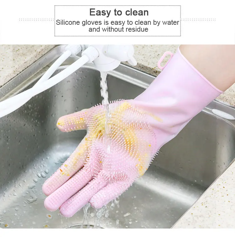 Non Slip Kitchen Glove Rubber Silicone Dish Washing Gloves,Dishwashing