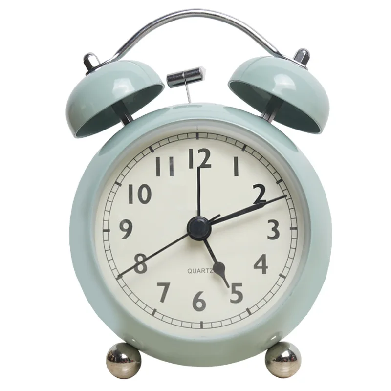 European Retro Style Metal Alarm Clock Simple Quiet Quartz Movement ...