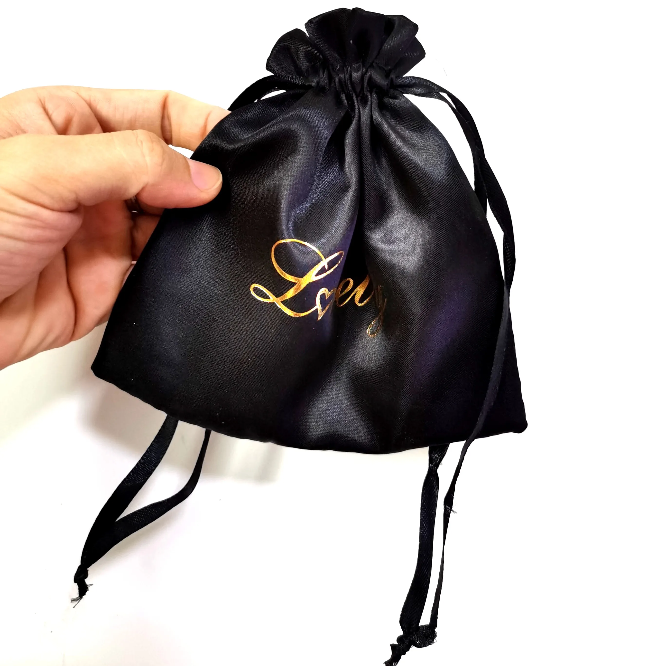 heiress satin pouch black