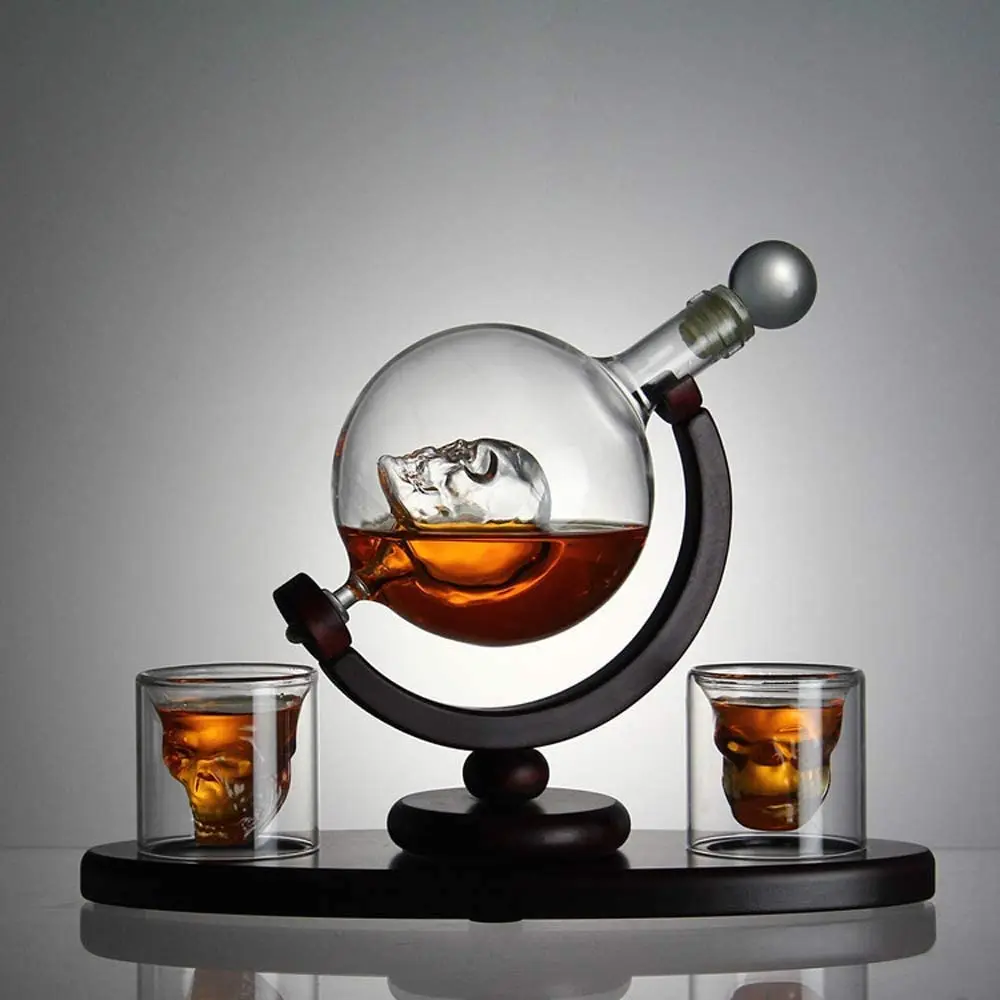 Skull Decanter Set With 2 Skull Shot Glasses Skull Head Cup 850ml ...